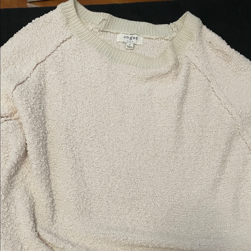 Umgee Women's Soft Cream Crew Neck Sweater